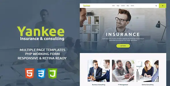Yankee – Insurance & Consulting HTML Template